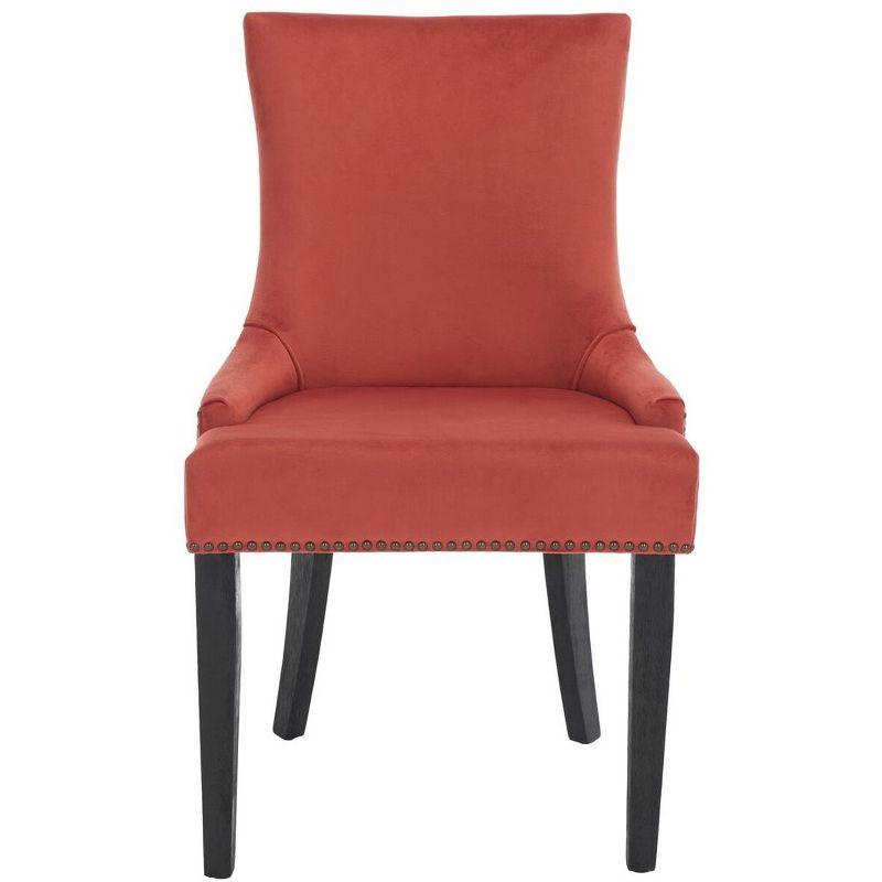 Lester 19''H Dining Chair (Set of 2) with Brass Nail Heads - Rust - Safavieh