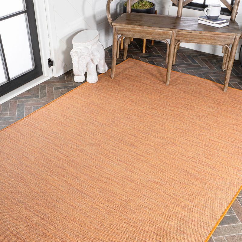 4'x6' Ethan Modern Flatweave Solid  Area Rug, Orange - JONATHAN Y