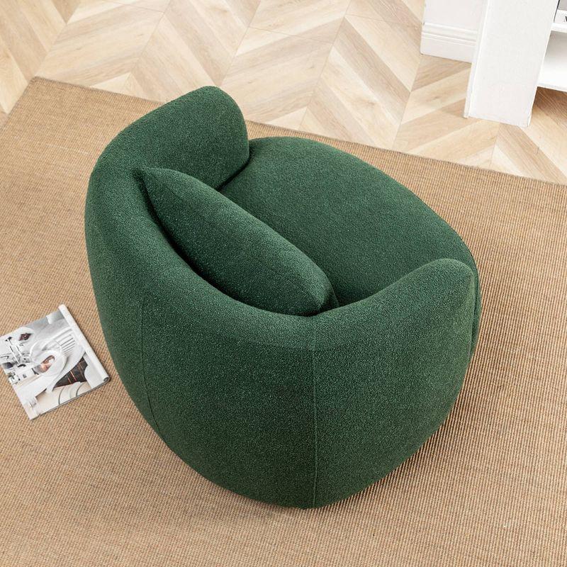 Boucle Upholstered Swivel Armchair - Kinwell