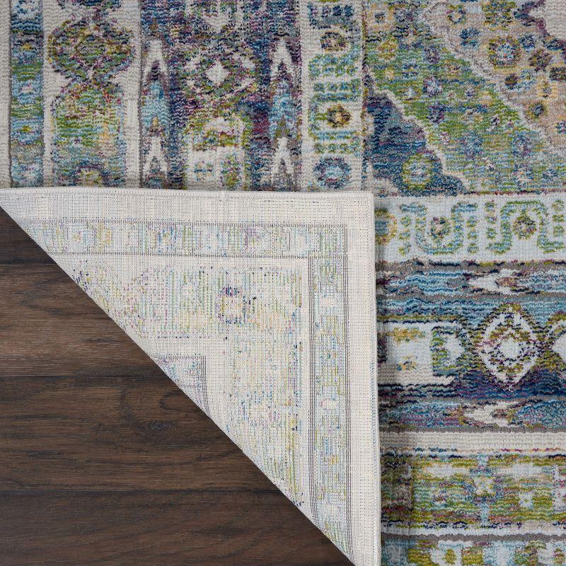 Global Vintage GLB07 Blue/Green Area Rug Farmhouse Vintage Diamonds By Nourison