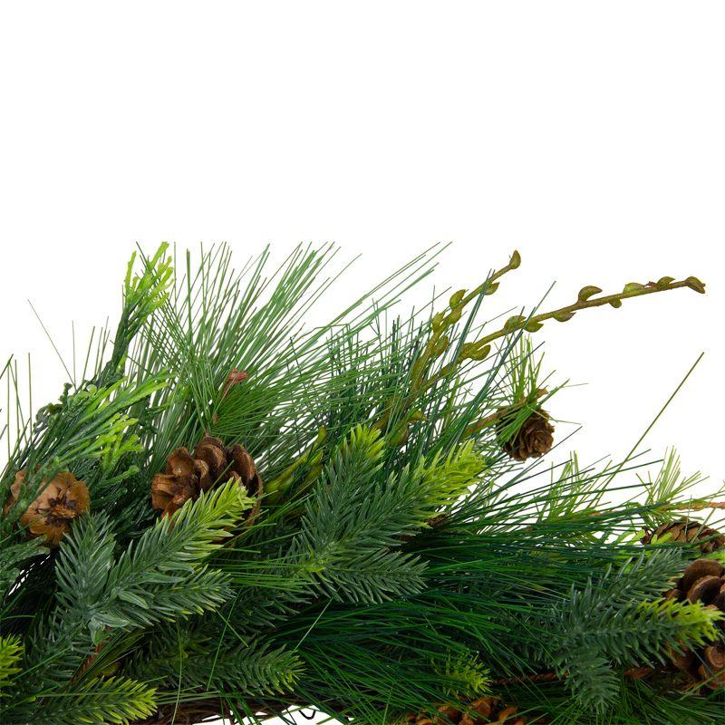 28" Long Needle and Pine Cones Artificial Christmas Wreath - Unlit