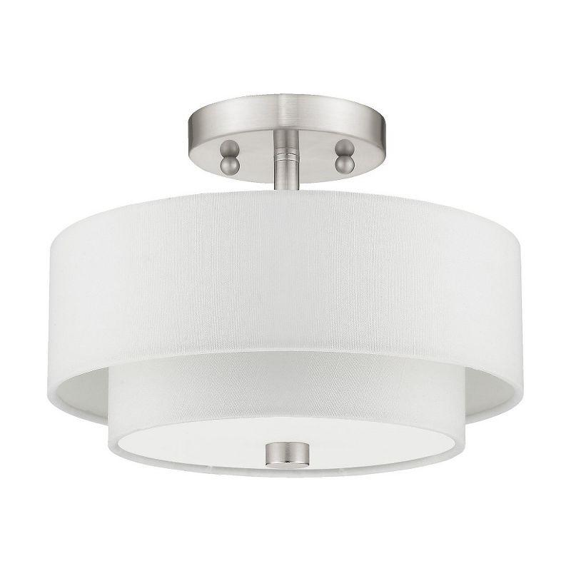 Livex Lighting Claremont 2 - Light Semi-Flush Mount in  Brushed Nickel