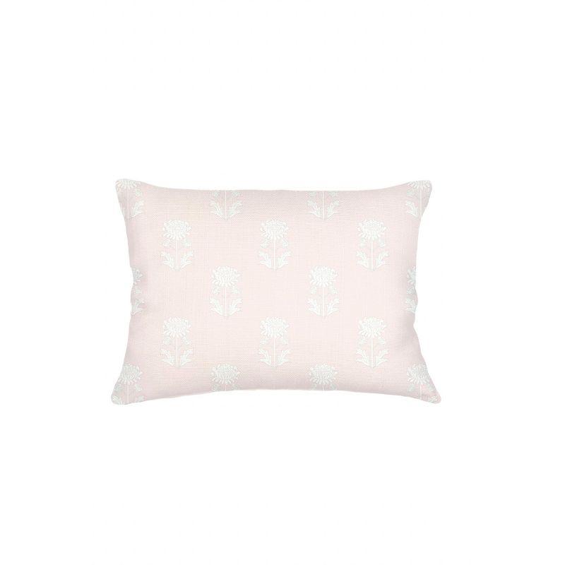 Pink Block Print Linen Down Dutch Euro Pillow 28x36 Down