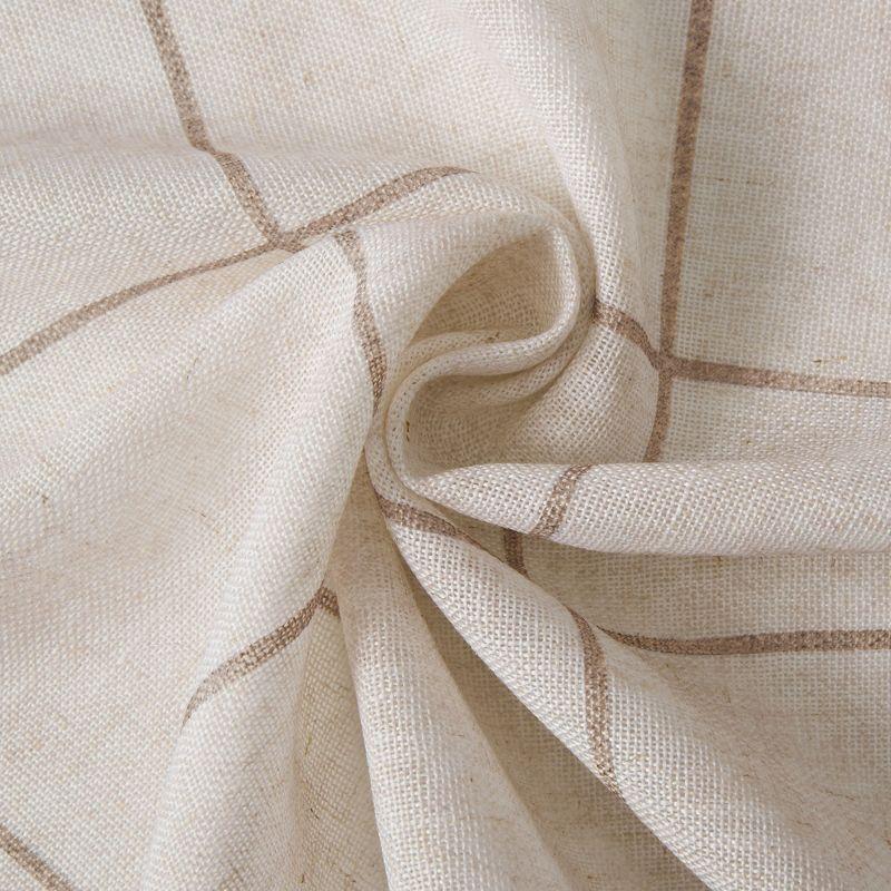 Brighton Windowpane Plaid Lined Room Darkening Single Window Curtain Panel  - 52" x 95" - Linen - Elrene Home Fashions