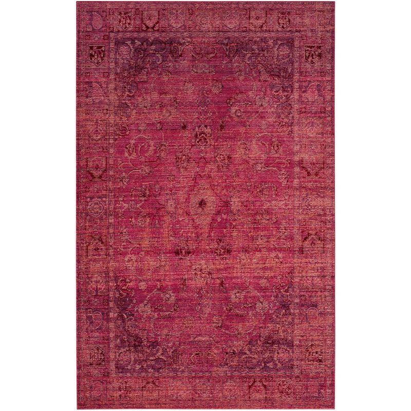 Valencia VAL103 Power Loomed Area Rug - Red/Red - 4'x6' - Safavieh.