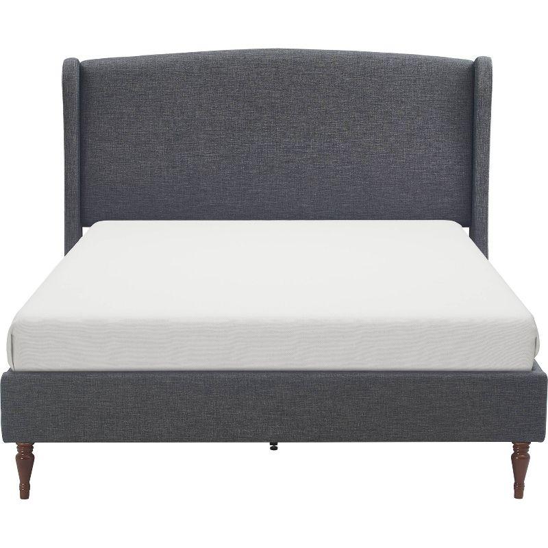 Queen Elmhurst Upholstered Wing Bed Frame Gray - Finch