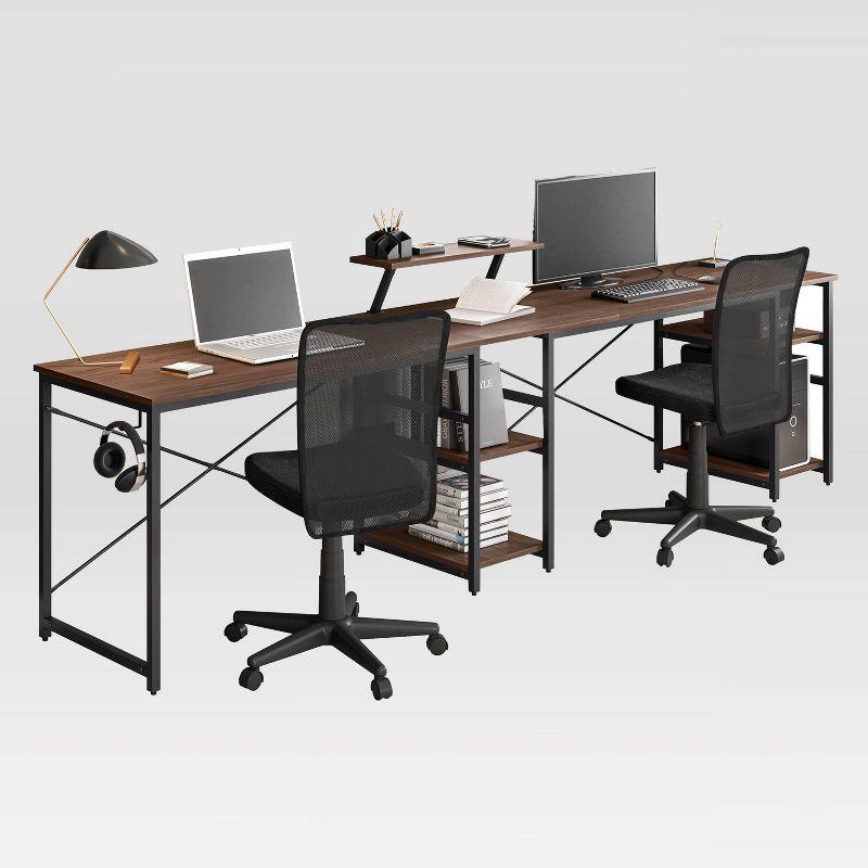 Inbox Zero Techni Mobili L-Shape Industrial Desk With Storage Shelves | Wayfair
