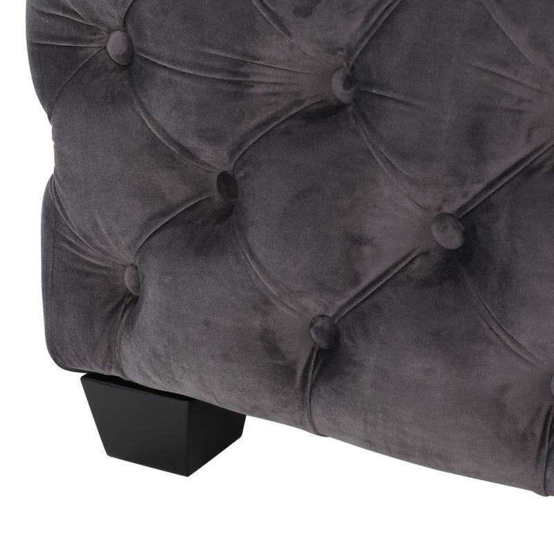 Jaymee New Velvet Ottoman - Gray - Christopher Knight Home
