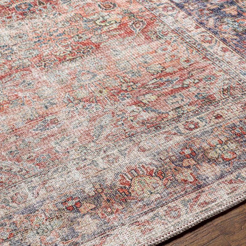 5'3"x7' Kemer Traditional Machine Washable Rug Rust - Artistic Weavers: 5x7 Pet Friendly Flatweave Indoor Rug