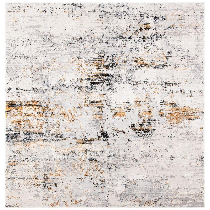 Amalfi AMF572 Power Loomed Area Rug - Creme/Gold - 6'7"x6'7" - Safavieh.