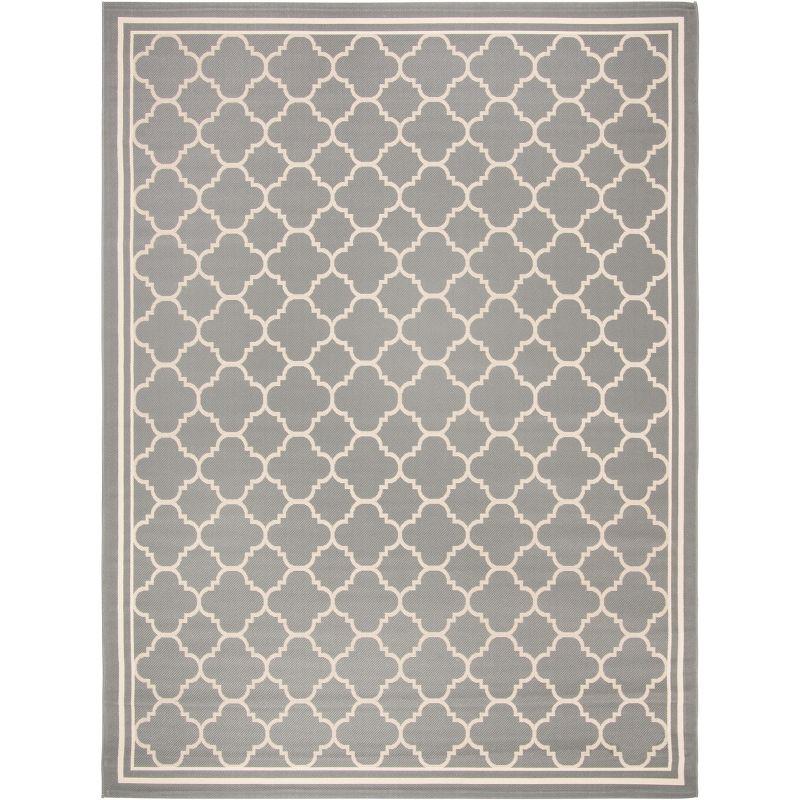 Courtyard CY6918 Power Loomed Indoor/Outdoor Area Rug - Anthracite/Beige - 8'x11' - Safavieh.