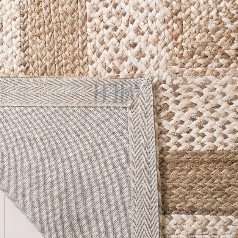 Handwoven Grey Ivory Square Jute 6' x 6' Area Rug