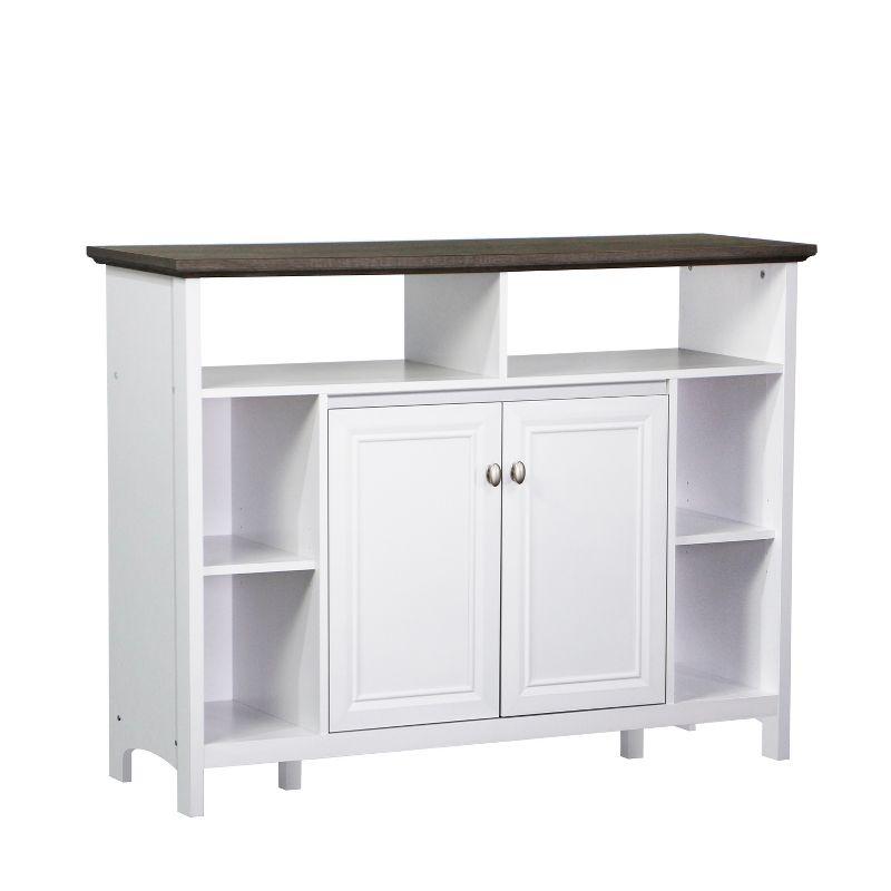 Olivia Gray Oak and White Console Table with Storage