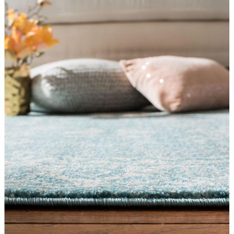 Evoke EVK270 Power Loomed Area Rug Light Blue / Ivory 4' X 6' - Safavieh.