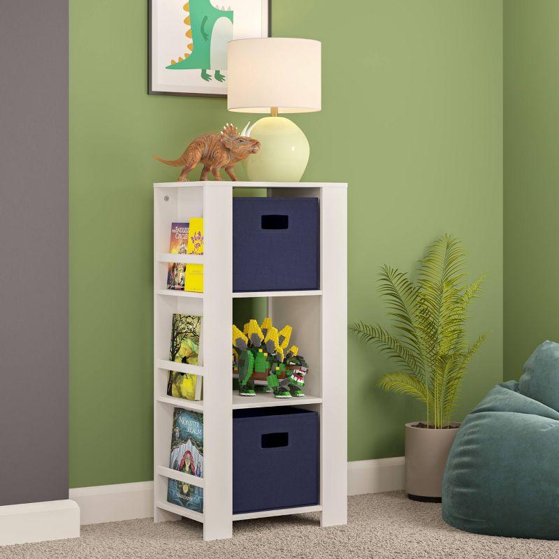 RiverRidge Home RiverRidge Kids Bookshelf and Toy Organizer Tower with 3 Cubbies and 6 Bookracks for Playroom, Nursery, and Reading Book Nook