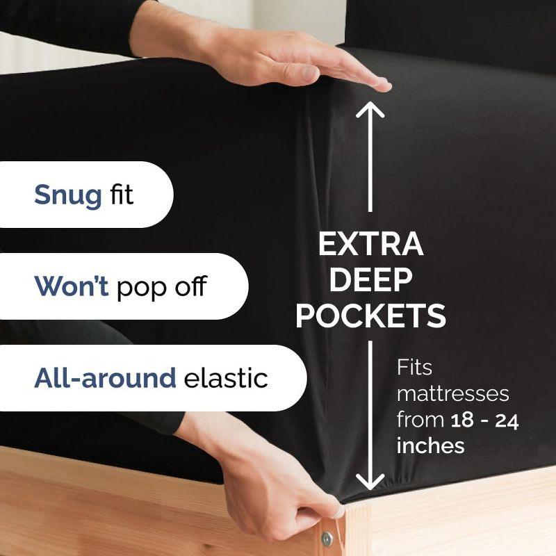 CGK Linens Extra Deep Pocket luxury Sheet Set - Solid Ultra Soft & Cooling Sheet Sets
