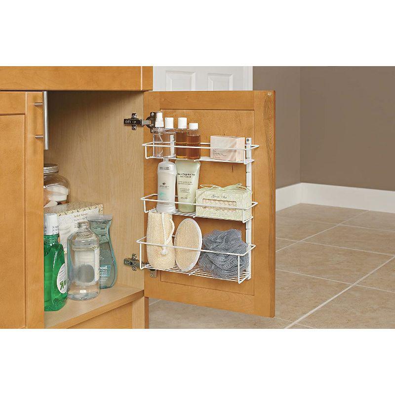 ClosetMaid Adjustable 3 Shelf Spice Rack Organizer Kitchen Pantry Storage for Cabinet Door or Wall Mount with Metal Shelves, White