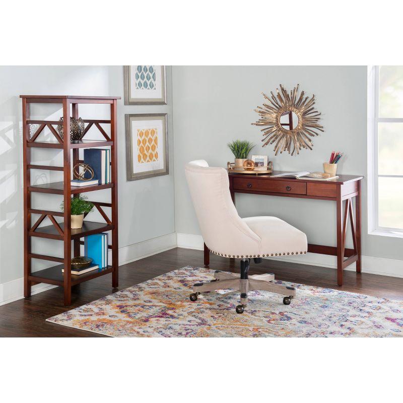 46" Titian Transitional Writing Desk Tobacco - Linon: Home Office Furniture, Pine Frame, Metal Hardware
