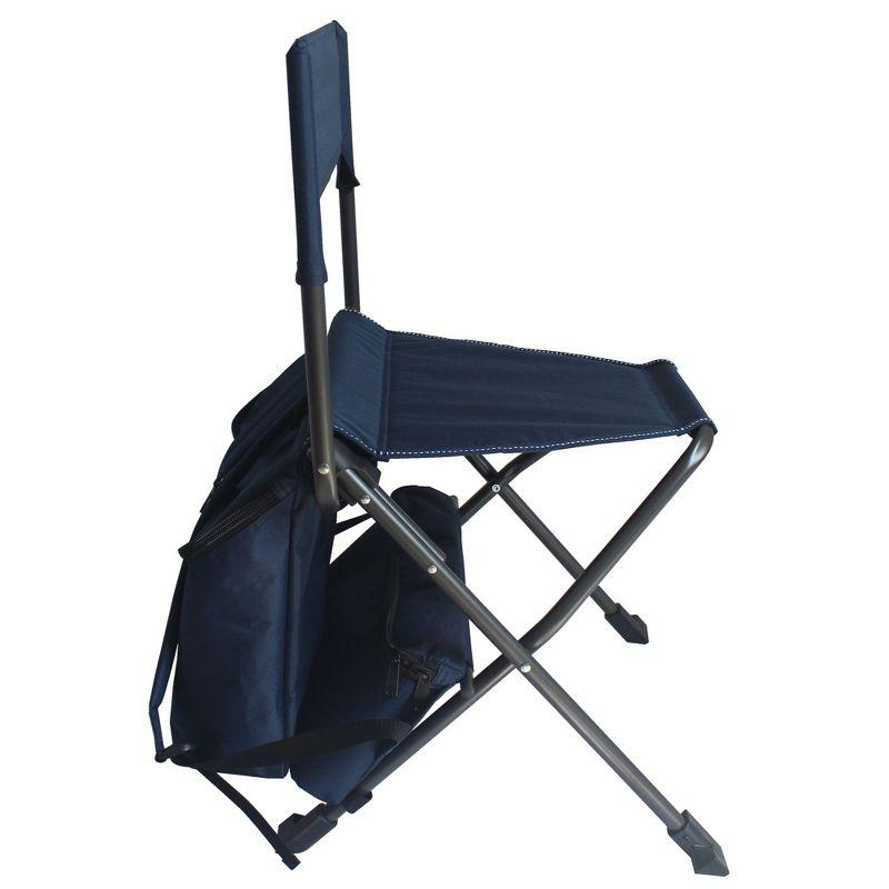 Zenithen Folding Lawn 360 Swivel Bag Chair with Armrests, Blue Grey