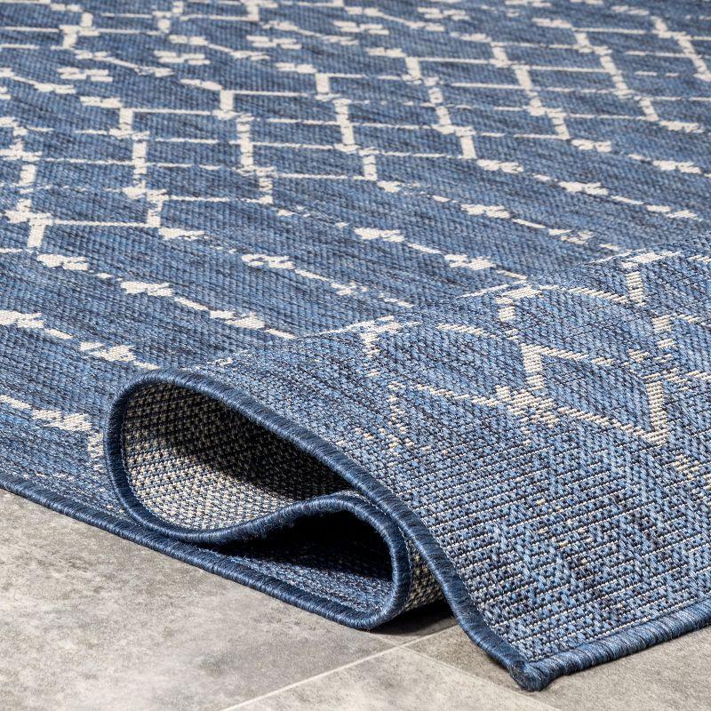 Nuloom Grayson Trellis 5x8 Indoor/Outdoor Area Rug for Living Room Patio Deck Front Porch Kitchen, Blue/Ivory