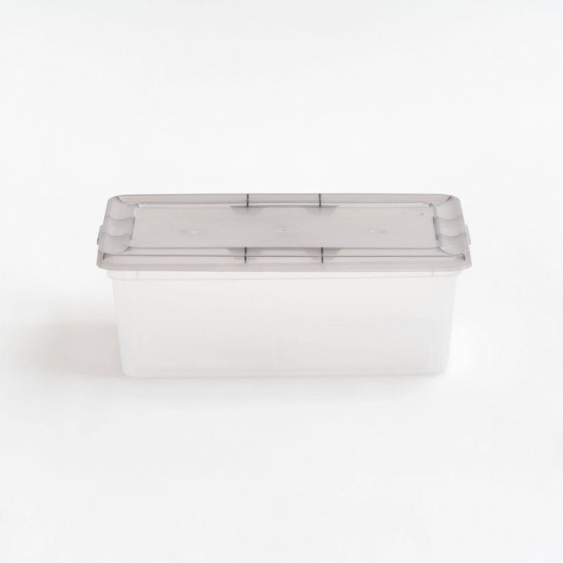 ClearView Stackable 15.8" Lidded Gray Storage Box