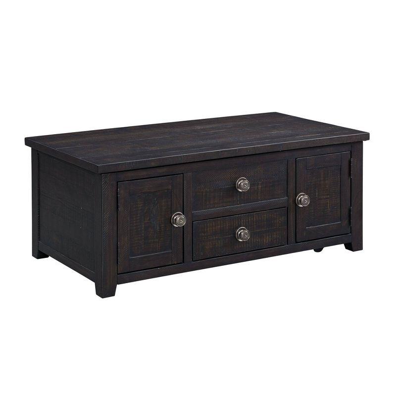 Kahlil 2 Drawer Coffee Table with Lift Top Espresso - Picket House Furnishings: Hidden Storage, Mid-Century Modern Design