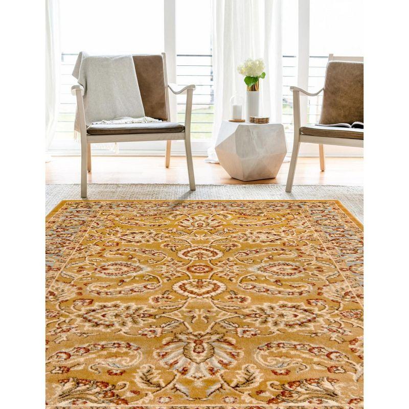 Unique Loom 3' 3 x 5' 3 Dark Yellow Voyage Asheville Area Rug