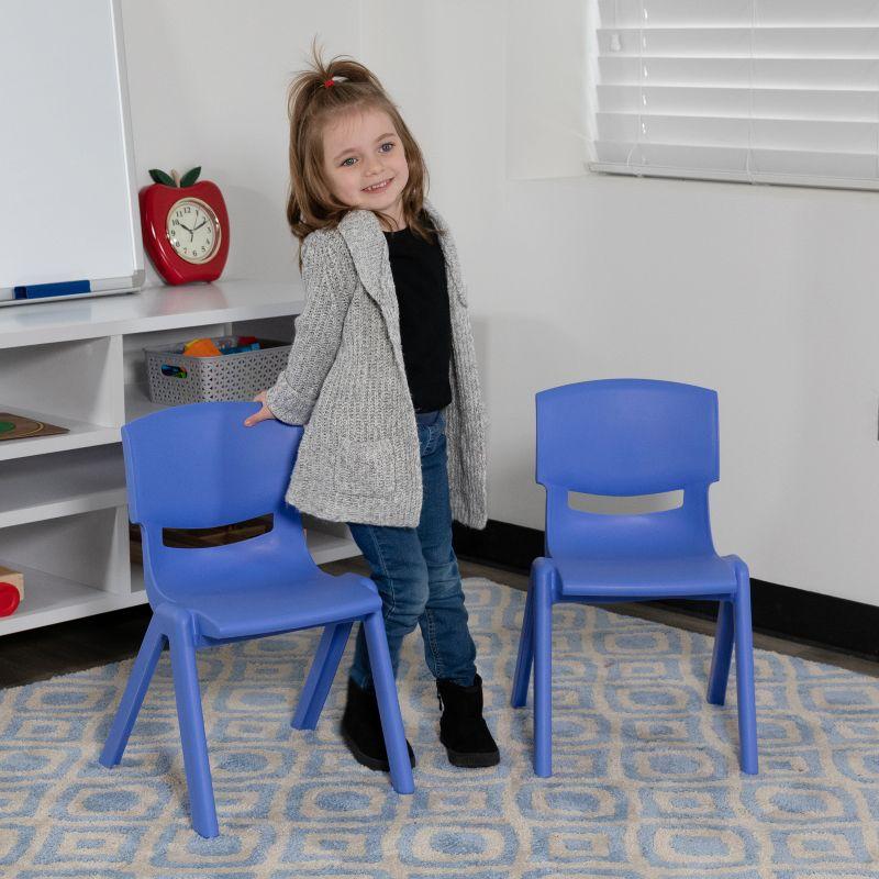 Flash Furniture 2 Pack Blue Plastic Stackable School Chair with 10.5'' Seat Height