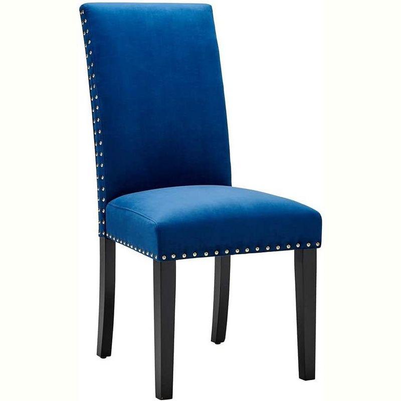 Modway Silver Orchid Lind Velvet Nailhead Trim Dining Side Chairs