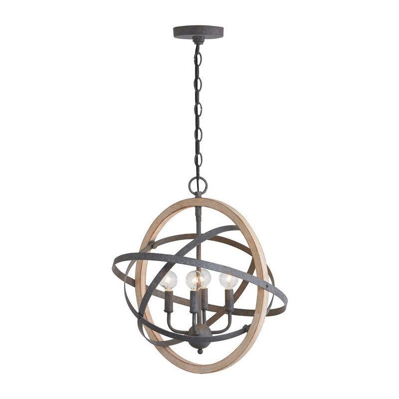 Capital Lighting Bluffton 4 - Light Pendant in  Iron/Wood