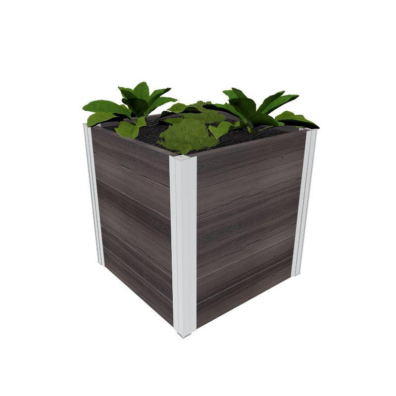 Urbana 22" Espresso Brown Embossed Vinyl Cube Planter