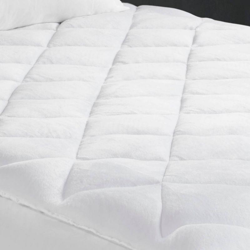 Full 2-in-1 Cool/Warm Reversible Waterproof and Stain Release Mattress Pad White: Microfiber, TESTEX Certified