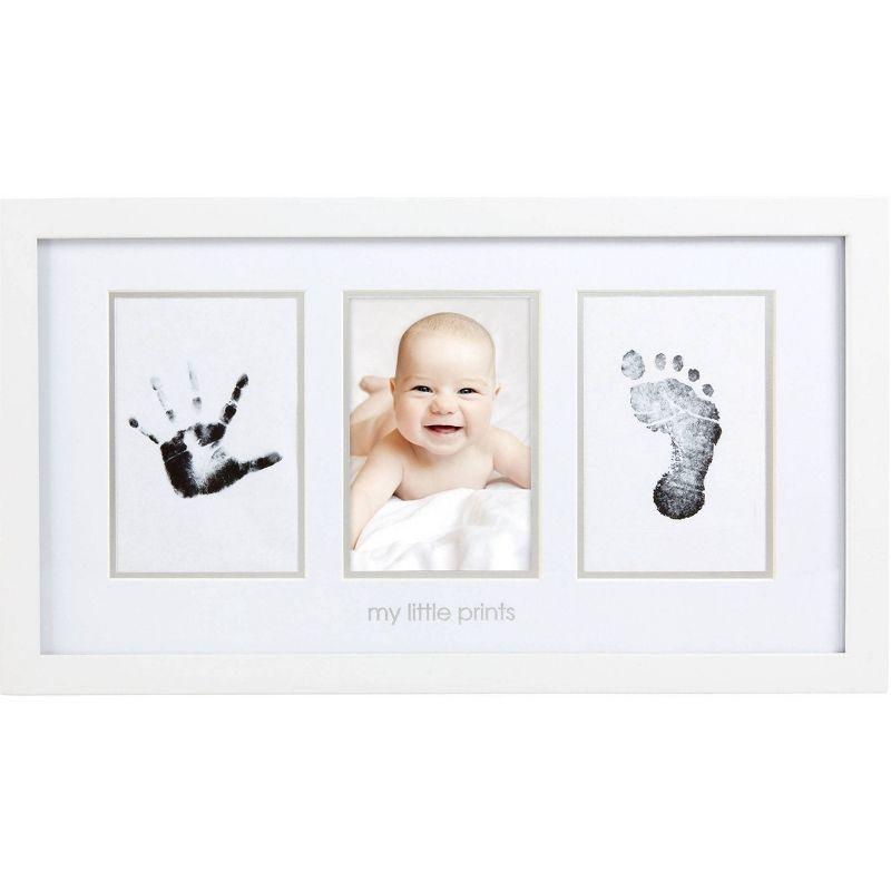 White Wooden Baby Handprint and Footprint Photo Frame