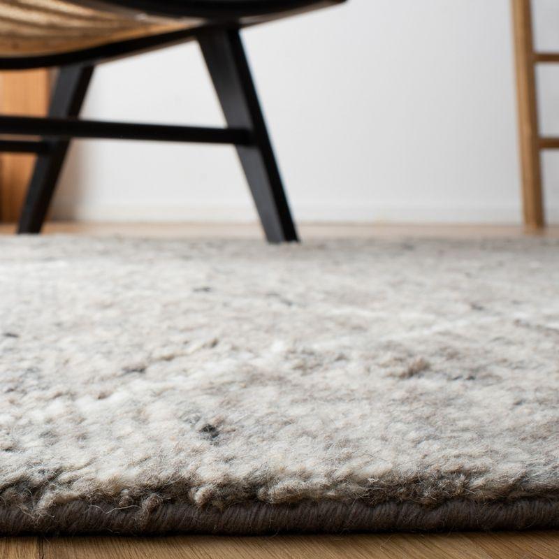 Gray Hand-Knotted Wool Shag Area Rug