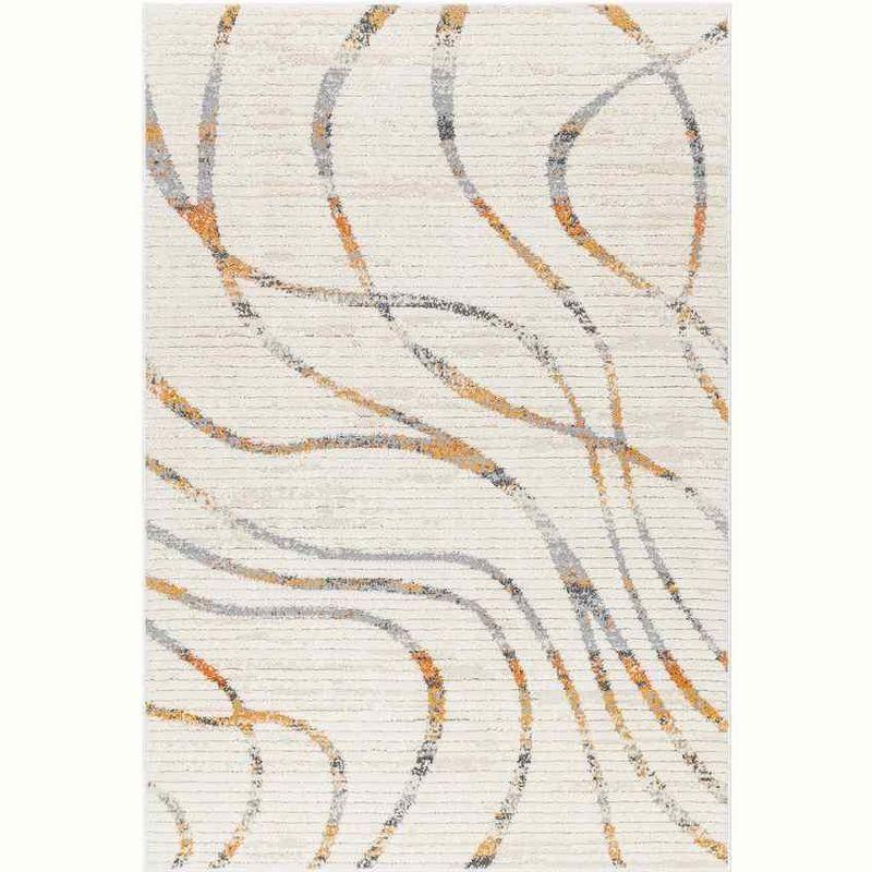 Nakeia Light Beige and Gray Woven Rectangular Area Rug 5'3" x 7'