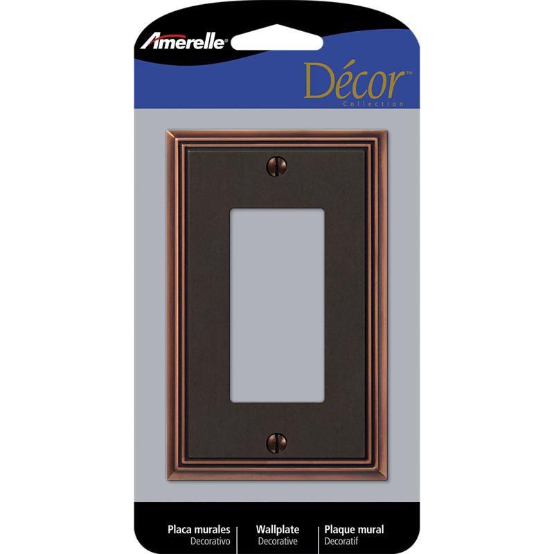 Aged Bronze 1-Gang Metal Decorator Wall Plate