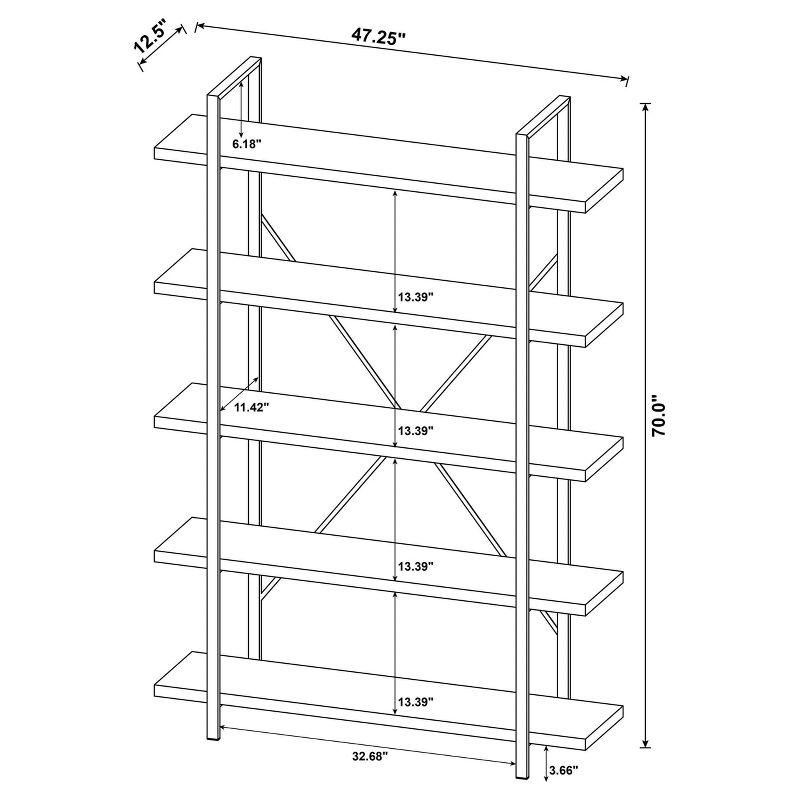 70" Cole 5 Shelf Bookcase with Frame - Coaster