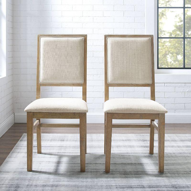 2pk Joanna Upholstered Back Chairs Rustic Brown - Crosley