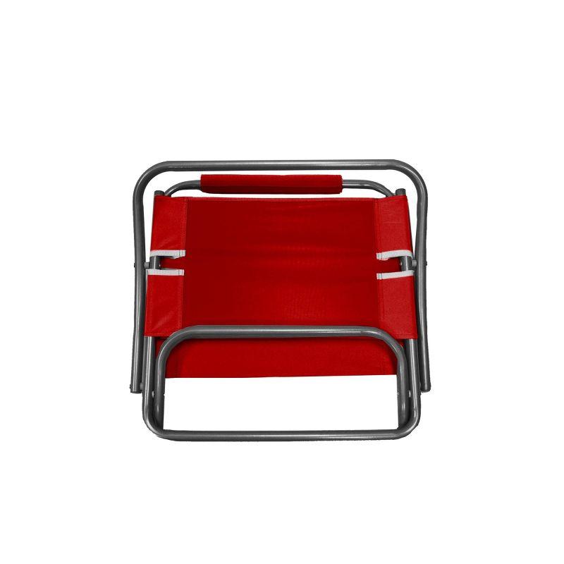 Caribbean Joe Low Steel Outdoor Portable Beach Chair - Red