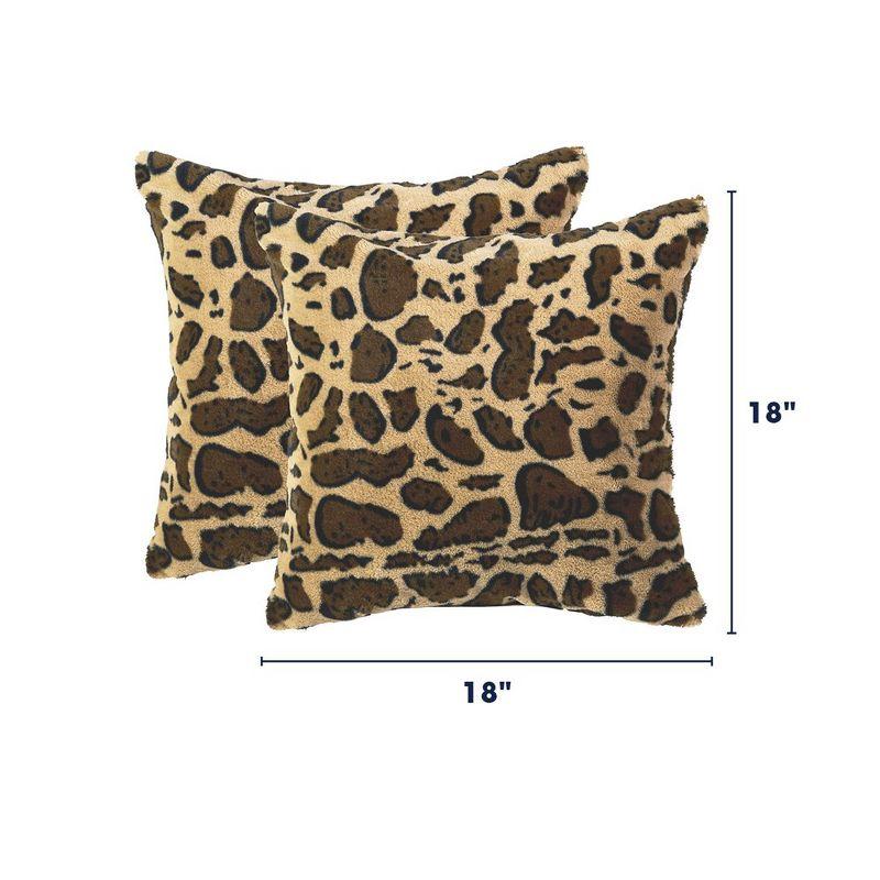 Animal Print Faux Fur Throw Pillow (Set of 2)