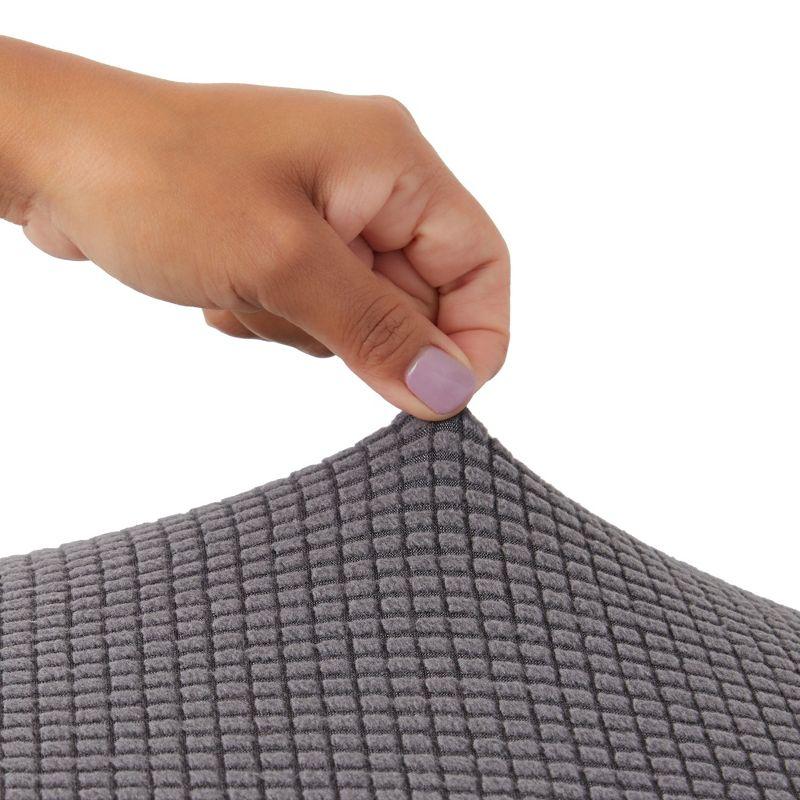 Juvale 2 Pack Stretch Outdoor Cushion Covers for Patio Furniture and Sofas, Reversible (Medium, Grey)