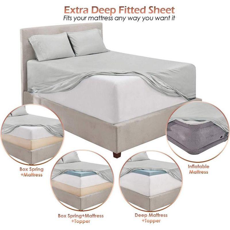 Nestl Extra Deep Pocket 6 Piece Sheet Sets, Microfiber Sheets & Pillowcases