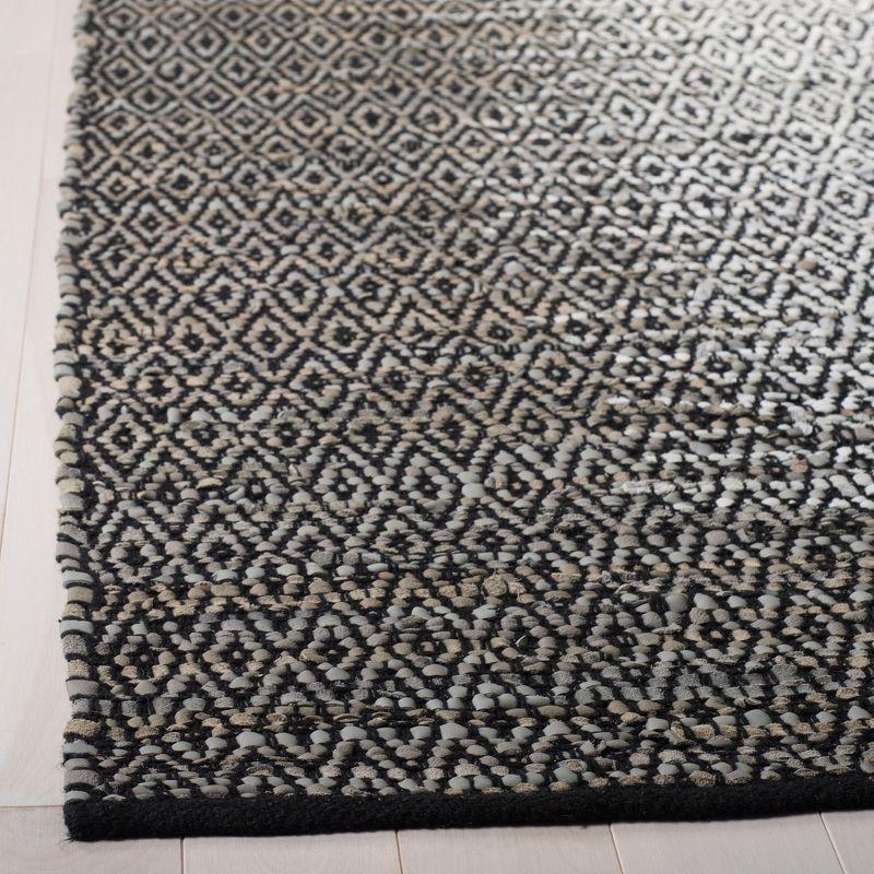 Gray Handmade Flat Woven Cowhide Area Rug