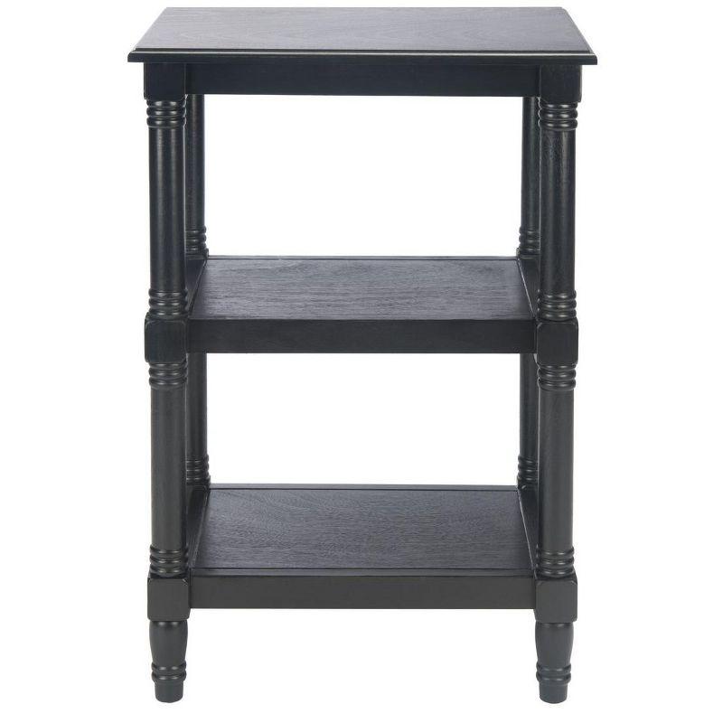 Cassie Classic Black Wood 3-Shelf End Table