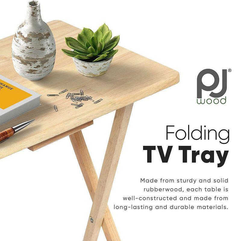 PJ Wood 19.09'' Solid Wood Rectangular Portable Folding Table (Set of 2)