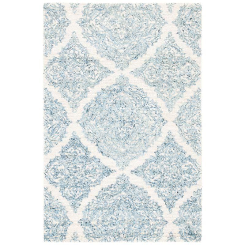 Hewett Handmade Tufted Wool Ivory/Blue Area Rug