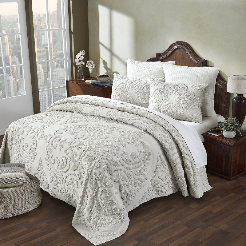 100% Cotton 3 Piece Chenille Bedspreads & Coverlet, Machine Washable Bedding Sets (Set of 3)