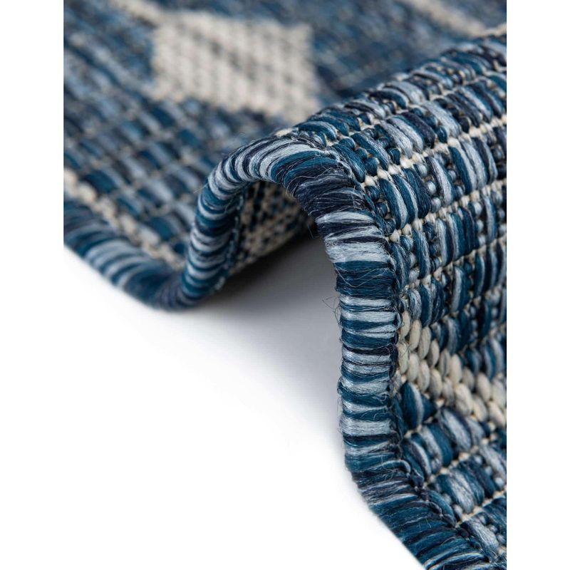 Unique Loom 7' 0 x 7' 0 Octagon Indoor/Outdoor Trellis Blue Area Rug