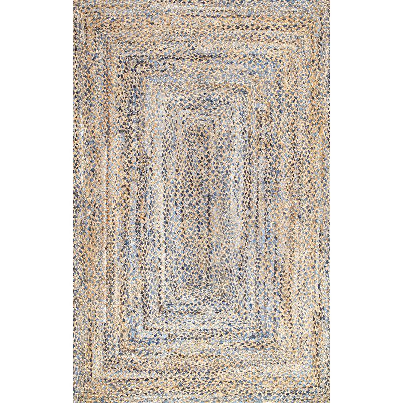 nuLOOM Eliz Braided Denim and Jute Area Rug