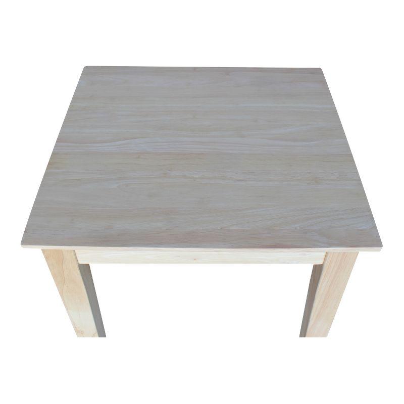 International Concepts Shaker Tall End Table: Hardwood Square Unfinished Accent Furniture